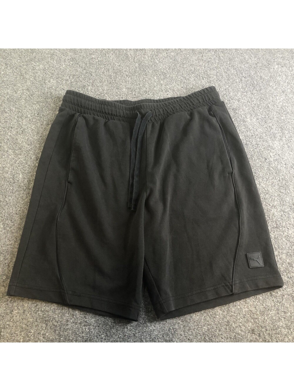 Puma Shorts Mens Large Black Sweat Drawstring Pockets Elastic Gym Pockets Lounge
